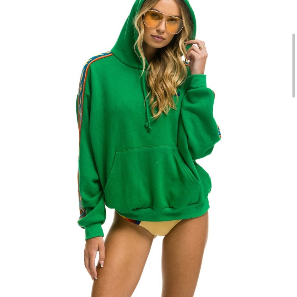 Aviator Nation Green Bolt Hoodie EUC